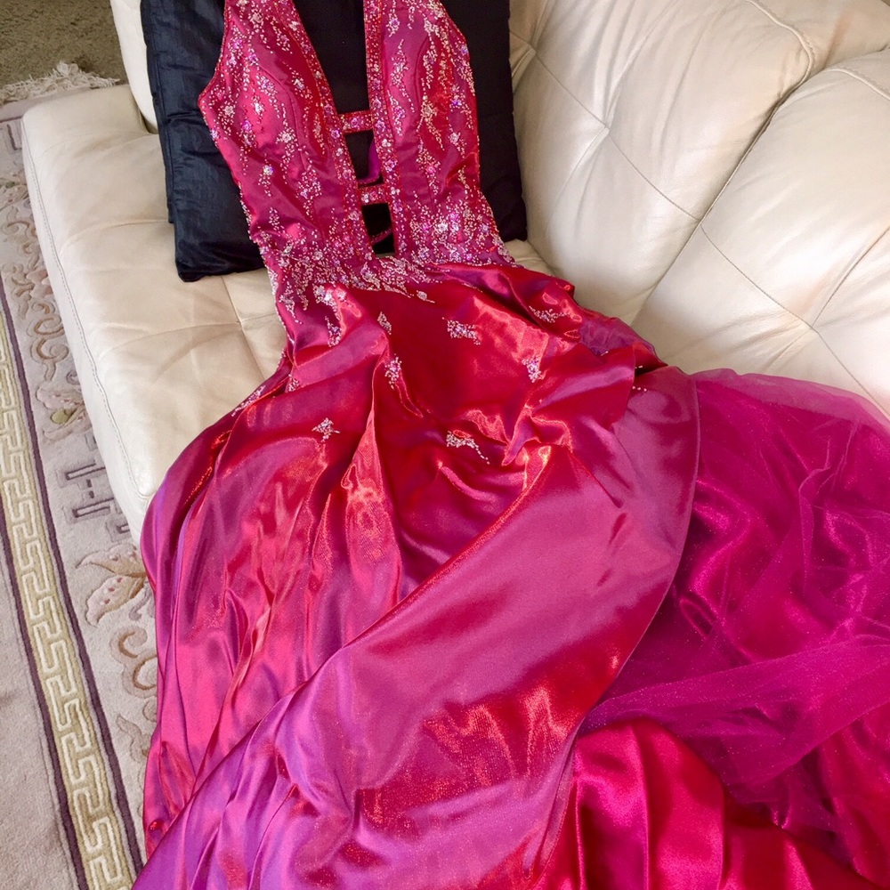 Precious Formals unique crimson gown